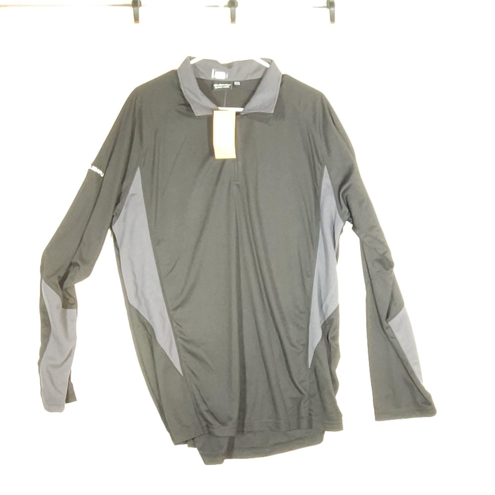 Subaru Black Label Mens XL Black Gray Quarter Zip Performance Pullover NWT - Picture 6 of 13